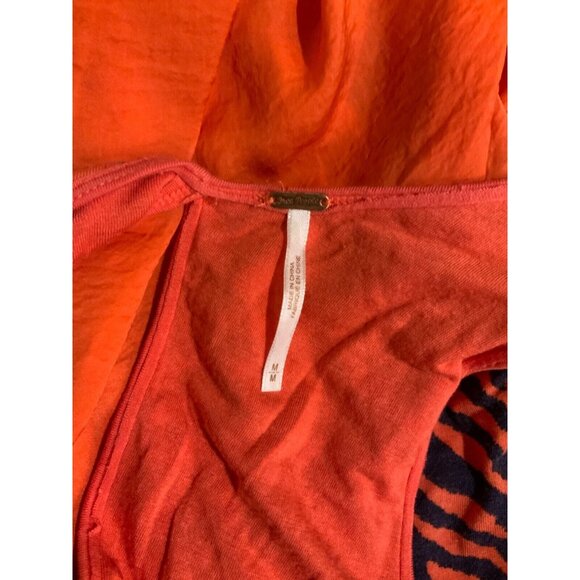 Free People Orange & Navy Blue Zebra Print Sleeveless Trapeze Dress Size M - Picture 5 of 5